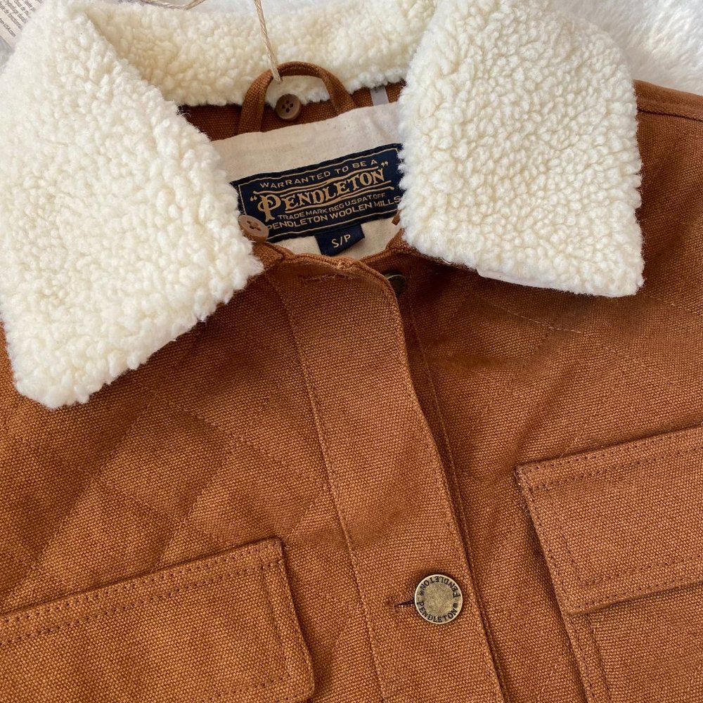 Pendleton Women's Coat, Sidney Quilted Barn Coat, Utility, Brown, Size S - Picture 2 of 12